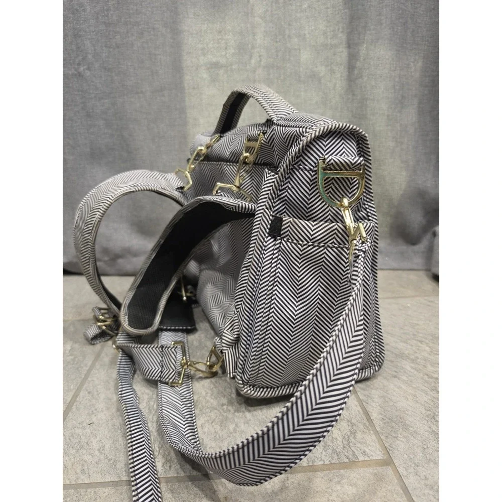 JuJube Backpack Diaper Bag Black & White, Adjustable Strap, Backpack Straps